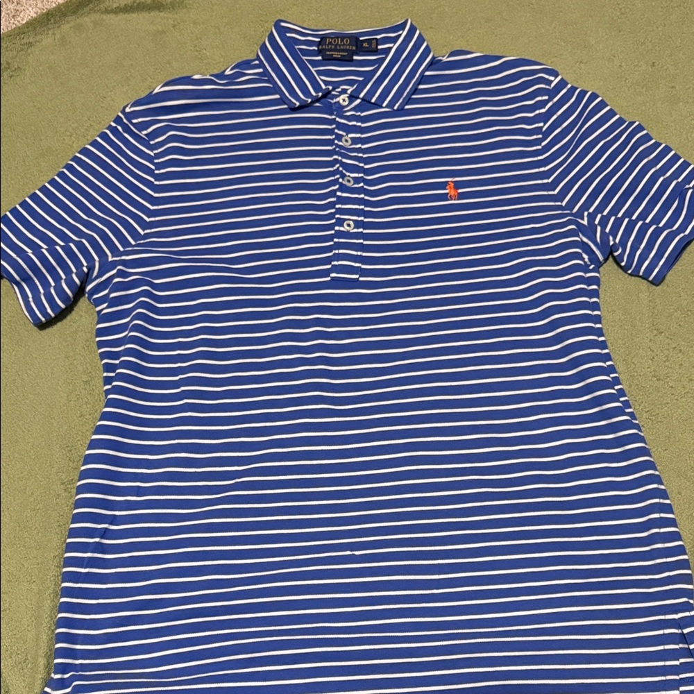 Polo by Ralph Lauren Blue and White Striped Polo Shirt